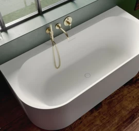 Akmens masės vonia RIHO Valor Back2Wall 180x80 cm