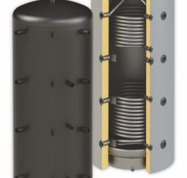 Akumuliacinė talpa Sun System PBM 1000 su 2 gyvatukais, 1000 l