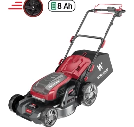 Akumuliatorinė vejapjovė savaeigė WORCRAFT su 8.0Ah akumuliatoriais 40V (20V/4vnt)