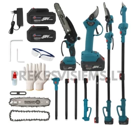 Akumuliatorinis grandininis pjūklas ir sekatorius su teleskopiniu kotu RANGERZ, RS-6011