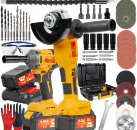 Akumuliatorinis smūginis veržliasukis + kampinis šlifuoklis 88V (su priedais) MEISTER, MS-767