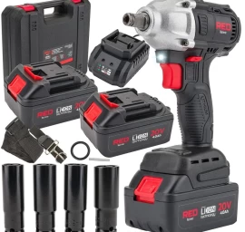 Akumuliatorinis smūginis veržliasukis RED Technic RTAKU0026 380Nm 20V 4Ah