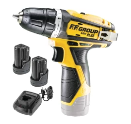 Akumuliatorinis suktuvas-gręžtuvas FF GROUP CDD 12V PLUS, 2x2,0Ah su priedais
