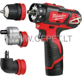 AKUMULIATORINIS GRĘŽTUVAS-SUKTUVAS M12 BDDXKIT-202C MILWAUKEE 4933447836