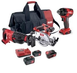 Akumuliatorinių įrankių rinkinys FLEX FLEXPACK II