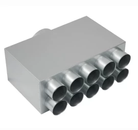 Akustiškai izoliuotas oro paskirstymo kolektorius Basic 10x75x160, L-250mm