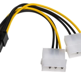 Akyga 2x Molex - Pci-e 6 Kontaktų Maitinimo Kabelis 0,15 M. Ak-ca-13
