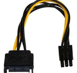 Akyga Sata (kištukas) - Pci-e 6 Kontaktų (lizdas) Maitinimo Kabelis 0,15 M. Ak-ca-30