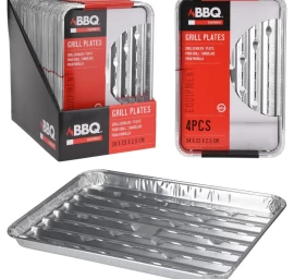 Aliuminio Grill Tabs 34x23cm 4 Paketai