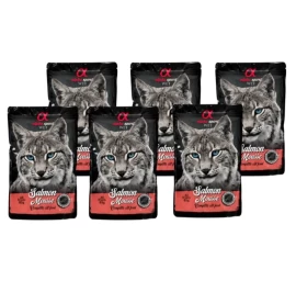 ALPHA SPIRIT WET putėsiai katėms su lašiša 85g 6vnt, ALPHG050000908