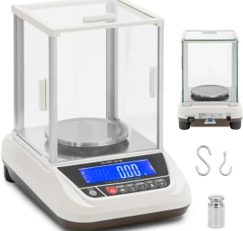 Analitinės Laboratorinės Svarstyklės Su Lcd Stikliniu Dangteliu 3000 G / 0,01 G