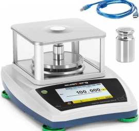 Analitinės Laboratorinės Svarstyklės Su Stikliniu Dangteliu Ir Lcd Jutikliniu Skydeliu 300 G / 0,001 G