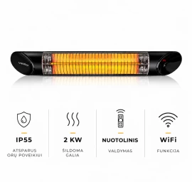 Anglies pluošto infraraudonųjų spindulių šildytuvas Veito BLADE W, juodas