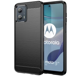 Anglinis Dėklas Motorola Moto G53 Lankstus Silikoninis Anglinis Dėklas Juodas