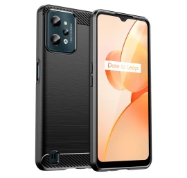 Anglinis Dėklas Realme C31 Lankstus Silikoninis Anglies Dėklas, Juodas