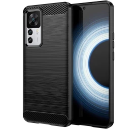 Anglinis Dėklas Xiaomi 12t Pro / Xiaomi 12t Lankstus Silikoninis Anglies Dėklas, Juodas