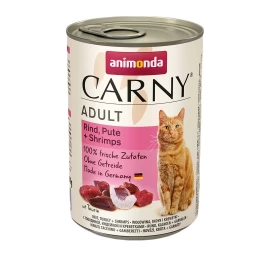 Animonda Carny Adult visavertis šlapias pašaras suaugusioms katėms, jautiena, kalakutiena, krevetės, konservai, 400g