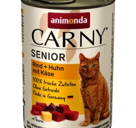 Animonda Carny Senior visavertis šlapias pašaras vyresnėms katėms, jautiena, vištiena ir sūris, konservai, 400g