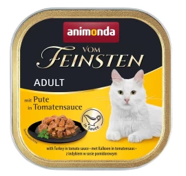 Animonda Vom Feinsten Adult visavertis šlapias pašaras suaugusioms katėms, su kalakutiena pomidorų padaže, 100g