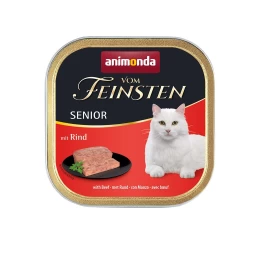Animonda Vom Feinsten Senior visavertis šlapias pašaras vyresnėms katėms su jautiena, paštetas, 100g