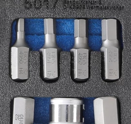 Antgalių komplektas | 10 mm (3/8) storio | hex šešiakampis | 7 vnt. (5017)
