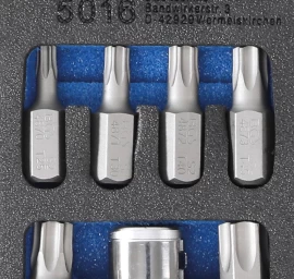 Antgalių komplektas | 10 mm (3/8) | T-Star (Torx) | 7 vnt. (5016)