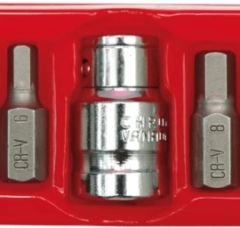 Antgalių rinkinys 7 dalių, HEX 30 mm ilgio (66710)