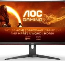 Aoc Cu34g2xe/bk Monitorius (34&amp;quot; /va /144hz /3440 X 1440 / Juodos Spalvos)
