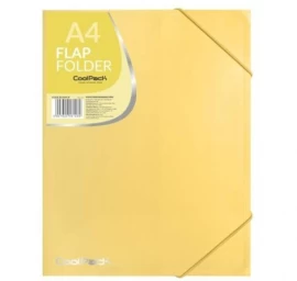 Apankas su gumelėm CoolPack , A4, plastikinis, pastelinis gelsvas