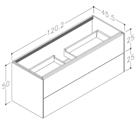 Apatinė spintelė Kame D-Line 120 cm, pilka matinė BU/12-3DR/D5-DL