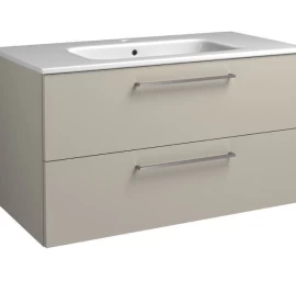 Apatinė spintelė Kame Joy su stalčiais, praustuvu, rankenomis, taupe, 101 cm, 12113713