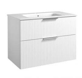 Apatinė spintelė su praustuvu G-Line, fasadai su grioveliais, balta matinė, chromuotos rankenėlės 101 cm, 25113712 Apatinė spintelė su praustuvu G-Line, fasadai su grioveliais, balta matinė, chromuotos rankenėlės 101 cm, 25113712