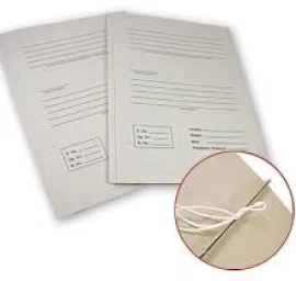 Aplankas SMLT, archyvinis,  A4 4cm, 300 g., su 2 raišteliais, su spauda, baltas, kartoninis, ekologi