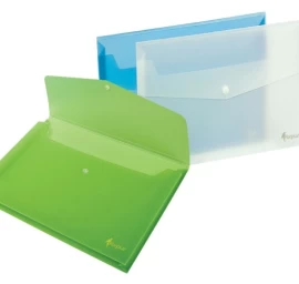 Aplankas su spaude Forpus, A4, plastikinis, su praplėtimu, mėlynas, skaidrus