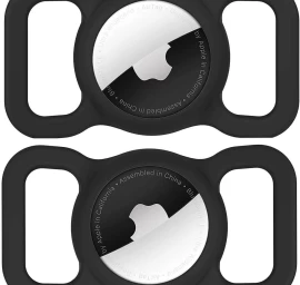 apple Airtag Silikoninis Vietos Nustatymo Dėklas šuns Ar Katės Antkakliui - Juodas
