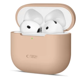 Apsauginė Silikoninė įmautė apple Airpods 4 - Smėlio Spalvos
