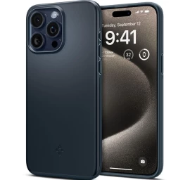 Apsauginis Dėklas Iphone 15 Pro Max Thin Fit Juodas Metalas