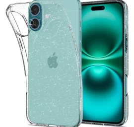 Apsauginis Dėklas iphone 16 Plus Liquid Crystal - Skaidrus Brokatas