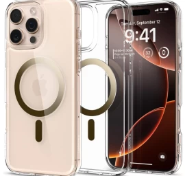 Apsauginis Dėklas Iphone 16 Pro Ultra Hybrid Mag Su Magsafe - Skaidrus Auksinis