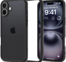 Apsauginis Dėklas iphone 16 Ultra Hybrid - Skaidrus Juodas