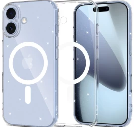 Apsauginis Dėklas iphone 17 Flexair Magsafe - Skaidrus Brokatas
