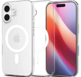 Apsauginis Dėklas iphone 17 Liquid Crystal Magsafe - Skaidrus Ir Baltas