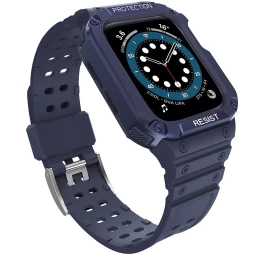 Apsauginis Dirželio Dirželio Dėklas Su Dirželiu apple Watch 7 / 6 / 5 / 4 / 3 / 2 / Se (41 / 40 / 38 Mm) šarvo Apsauginis Dangtelis Laikrodžiui Mėlynos Spalvos Apsauginis Dirželio Dirželio Dėklas Su Dirželiu apple Watch 7 / 6 / 5 / 4 / 3 / 2 / Se (41 / 40 / 38 Mm) šarvo Apsauginis Dangtelis Laikrodžiui Mėlynos Spalvos