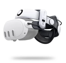 Apsauginis Dirželis meta Quest 3 Vr Akiniams Su Išoriniu Akumuliatoriumi - Baltas Ir Juodas