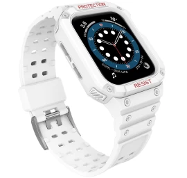Apsauginis Dirželis Su Dėklu apple Watch 7 / 6 / 5 / 4 / 3 / 2 / Se (41 / 40 / 38 Mm) šarvuotas Laikrodžio Dėklas Baltas Apsauginis Dirželis Su Dėklu apple Watch 7 / 6 / 5 / 4 / 3 / 2 / Se (41 / 40 / 38 Mm) šarvuotas Laikrodžio Dėklas Baltas