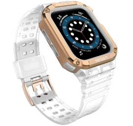Apsauginis Dirželis Su Dėklu apple Watch 7 / 6 / 5 / 4 / 3 / 2 / Se (45 / 44 / 42 Mm) šarvuotas Laikrodžio Dangtelis Baltas / Rožinis Auksas Apsauginis Dirželis Su Dėklu apple Watch 7 / 6 / 5 / 4 / 3 / 2 / Se (45 / 44 / 42 Mm) šarvuotas Laikrodžio Dangtelis Baltas / Rožinis Auksas