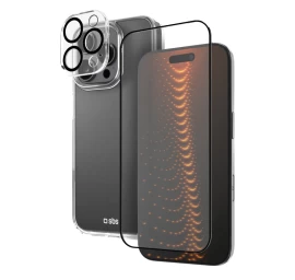 Apsauginis Rinkinys iphone 16 Pro 3-in-1 Dėklas Ekrano Ir Fotoaparato Stiklas D3o - Skaidrus