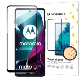 Apsauginis Stiklas, Skirtas motorola Moto G200 5g 9h Per Visą Ekraną Su Juodu Grūdinto Stiklo Rėmeliu