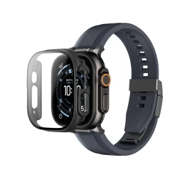 Apsauginis Stiklas Su Dėklu, Skirtas apple Watch Uitra 3 49 Mm radix - Juodas