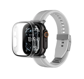 Apsauginis Stiklas Su Dėklu, Skirtas apple Watch Uitra 3 49 Mm radix - Skaidrus